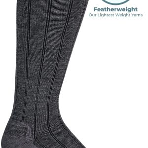 Men's High Rise Rib | Moderate Graduated Compression Socks | Wide Calf Fit